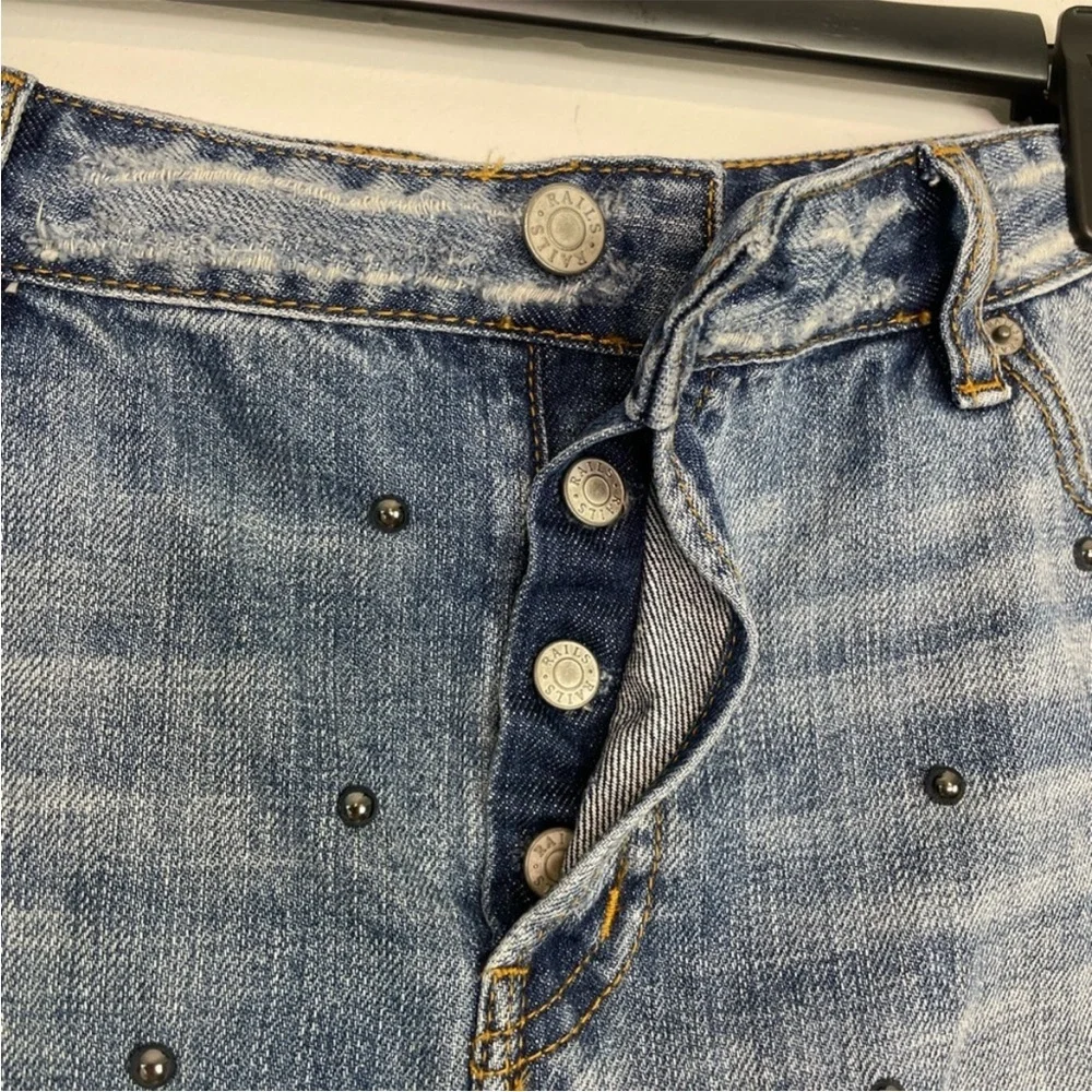 Rails Wynonna Medium Vintage All Over Studded Distressed Jean Mini Skirt. SZ 29
